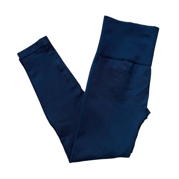 Spanx Look At Me Now Seamless Sculpt Leggings Black Size XL Chevron Ribbed - Picture 2 of 9